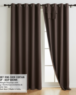 Grommet Ring Door Curtain Tab Top – Deep Brown