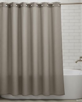 Linen-Look Shower Curtain