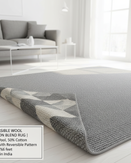 Reversible Wool Cotton Blend Rug
