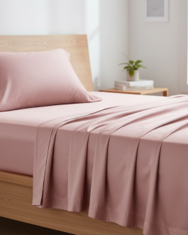 Sateen Silk Fitted Sheet Set – Dusty Rose