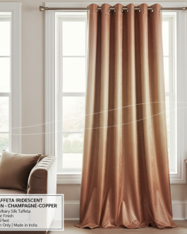 Silk Taffeta Iridescent Curtain – Champagne-Copper