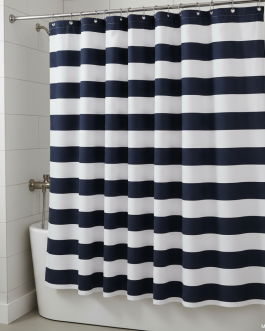 Striped Canvas Shower Curtain