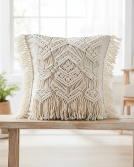 Macrame Fringe Cushion Cover