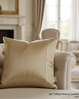 Silk Taffeta Pintuck Cushion Cover
