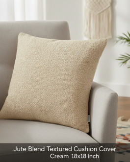Jute Blend Textured Cushion Cover